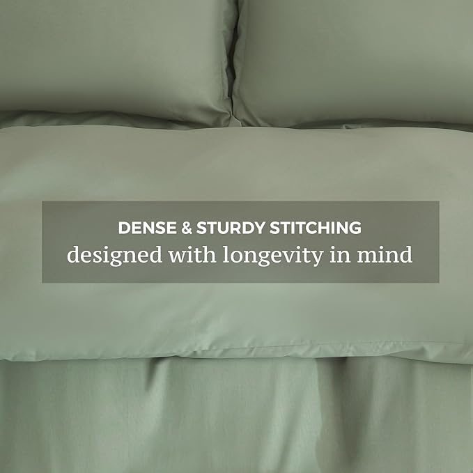JSD Sage Green Duvet Cover Set Twin Size, 2 Piece Microfiber Kids Duvet Cover - Image 5