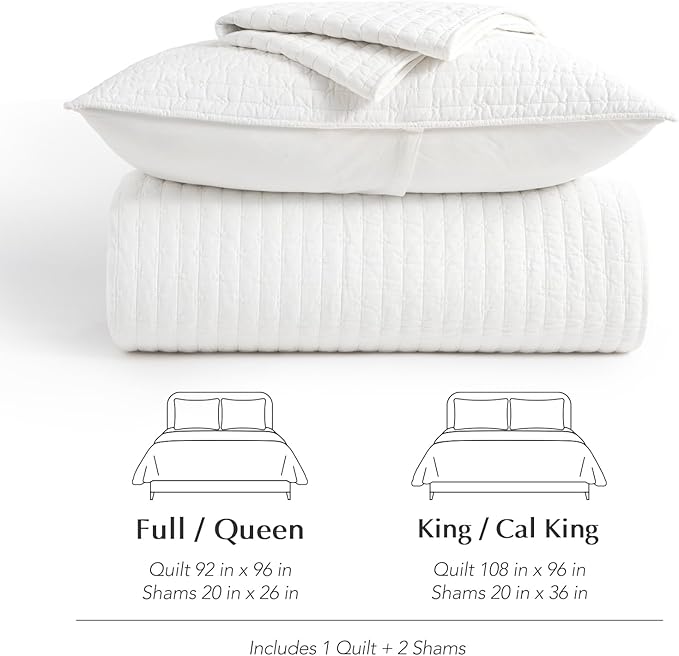 EVERGRACEHOME Cross Stitch Pre-Washed Cotton Quilt Bedding Set King Size - Image 7