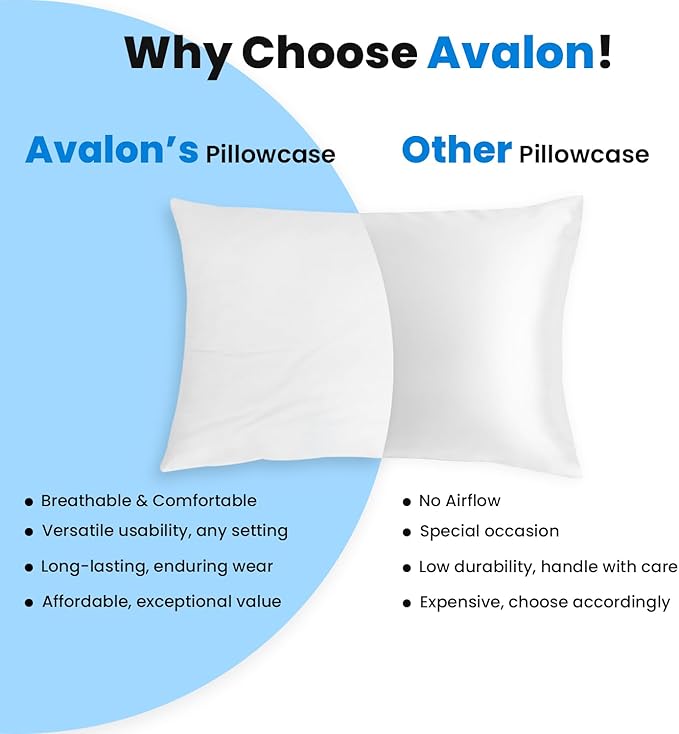 Avalon Bedding Pillow Cases Standard Size White Pillow Cases Set of 4 Cotton - Image 5