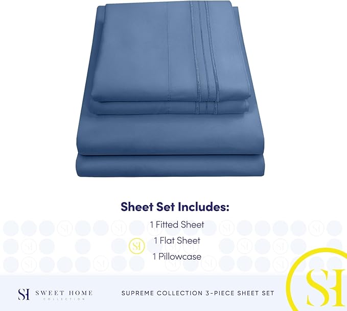 Twin Sheets - Breathable Luxury Sheets - 1800 Supreme Collection Extra Soft - Image 4