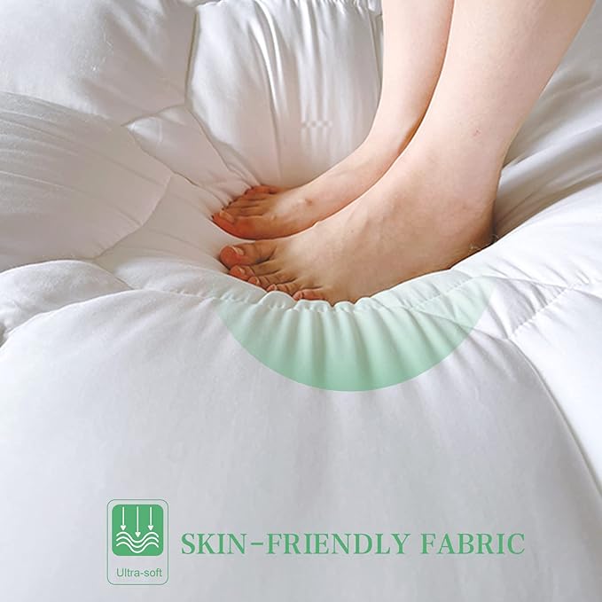 UNILIBRA Twin Size Mattress Pad Cooling Rayon from Bamboo, Quilted Fitted - Image 4