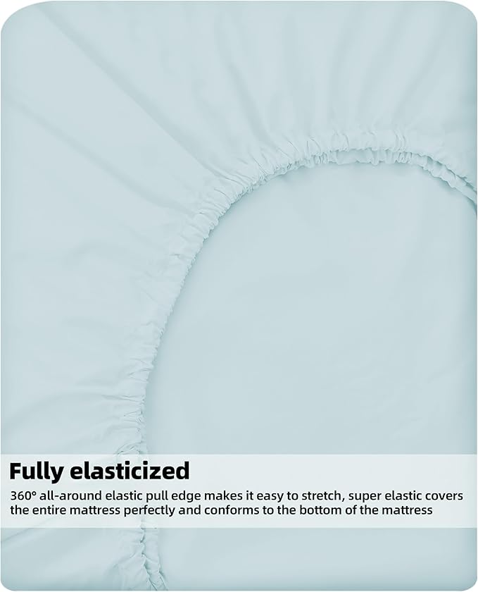 HBHLFZ Twin XL Fitted Sheet Only, Soft Breathable Bottom Sheet - Image 5