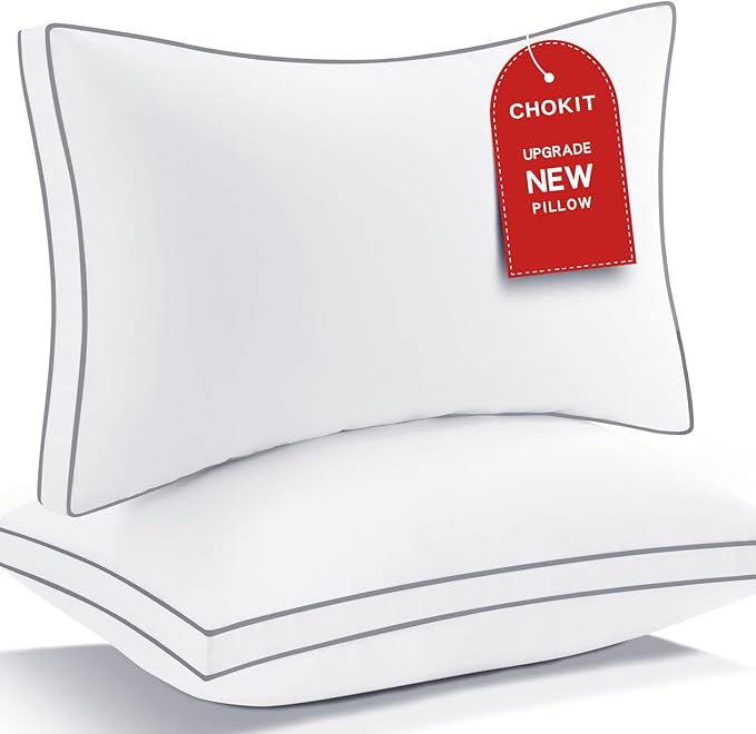 Premium Pillows Standard Size Set of 2, Fluffy and Supportive 7D Down by CHOKIT