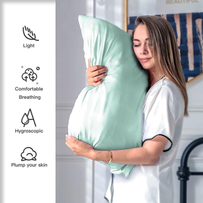 Silk Pillow Cases 2 Pack Soft Breathable and Sliky King Size Pillow Cases Set - Image 4