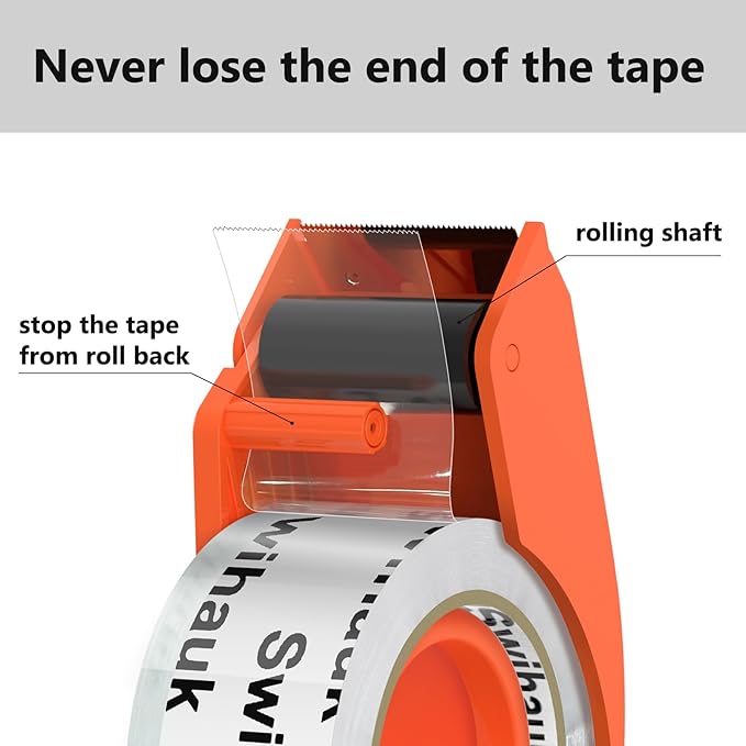 1.88 in x 66.6 YDs Clear Heavy Duty Packing Tape with Dispenser, Strong & Durable Shipping Tape, Packaging Tape, Packing Tape Dispenser for Packing Boxes, Moving Supplies, Shipping and Mailing-DeskoryOffice
