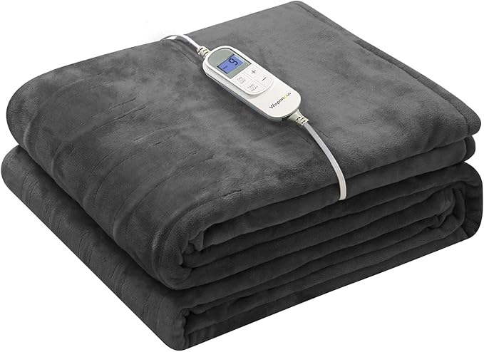 Wapaneus Heated Blanket Full 72" x 84" Electric Throw 10 Heating Levels 12 by Wapaneus