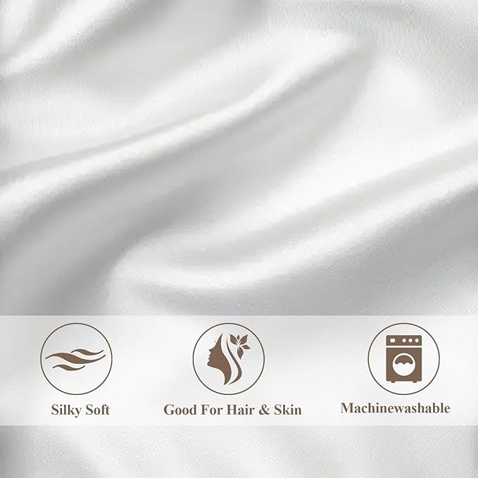 King Satin Pillowcase for Hair 2pc, Similar to Silk Pillow Cases, Easier Care - Image 5