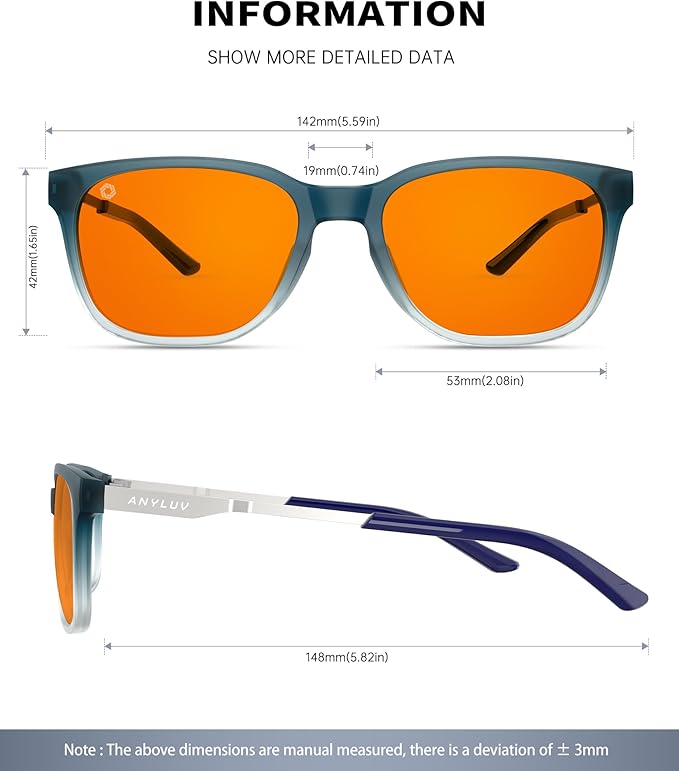 ANYLUV Blue Light Glasses for Men, Lightweight Computer Gaming Glasses - Image 3
