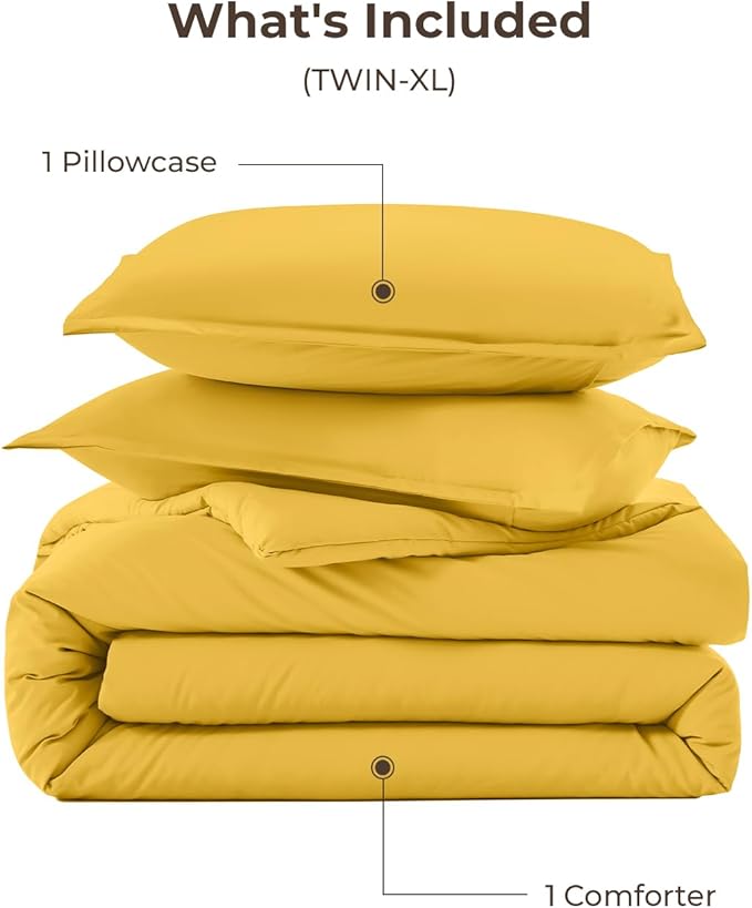 Litanika Comforters Twin XL Size Mustard Yellow, 2 Pieces Lightweight Solid - Image 7