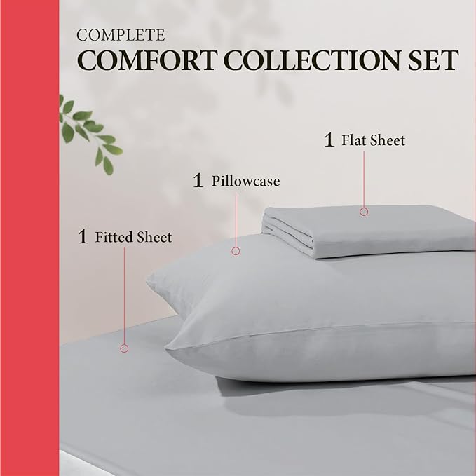 100% Egyptian Cotton Twin Bed Sheets Set - Image 3
