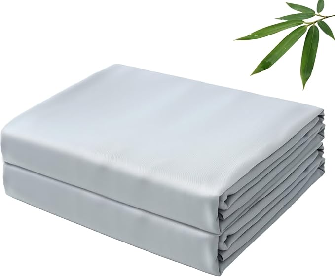 Bamboo Viscose Flat Sheets Only, 400 Thread Count Sateen Weave Cal King Size by ZaizaiHome