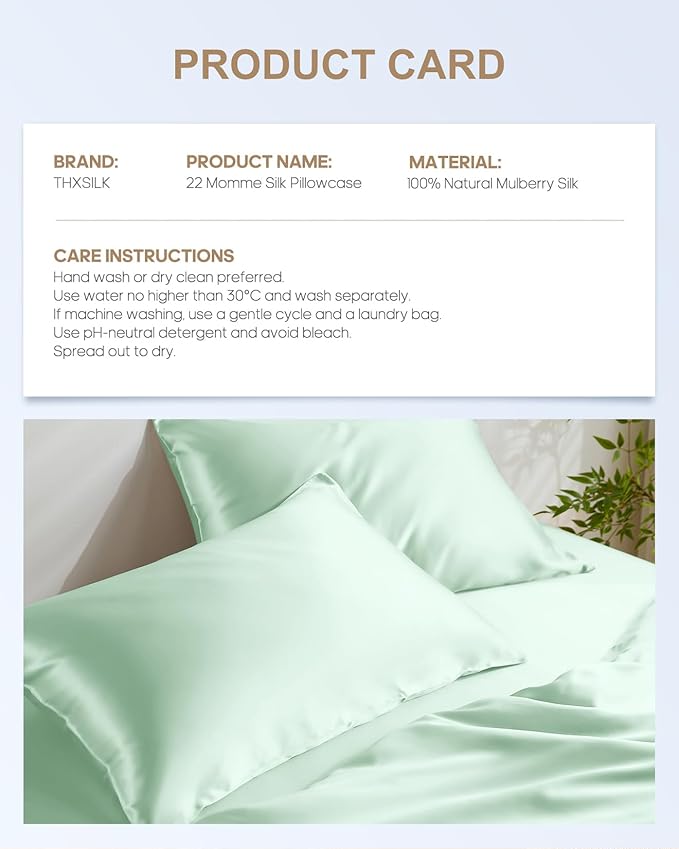 THXSILK Set of 2 Silk Pillowcase - Image 8