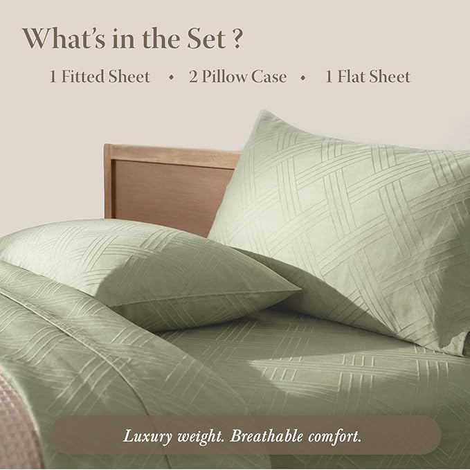 Threadmill Queen Sheet Set for Queen Mattresses | 800 Thread Count Jacquard - Image 4