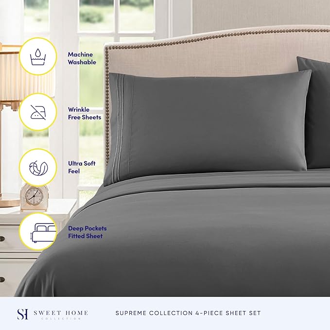 Twin Sheets - Breathable Luxury Sheets - 1800 Supreme Collection Extra Soft - Image 2