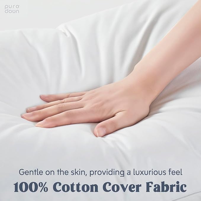 puredown® Goose Feather Down Sleeping Pillow Soft Bed Pillow - Image 3