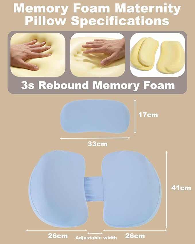 Pregnancy Pillows for Sleeping, Memory Foam Maternity Pillow - Image 7