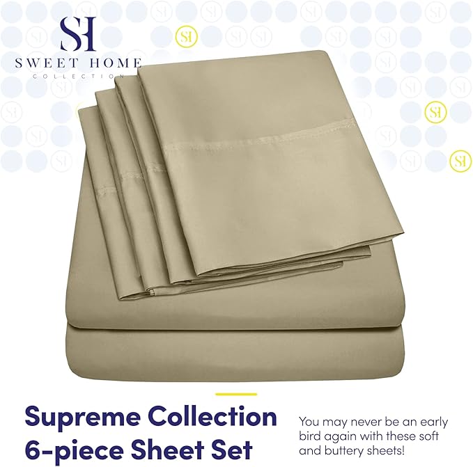 Sweet Home Collection 6 Piece 1500 Supreme Collection Brushed Microfiber Deep - Image 2