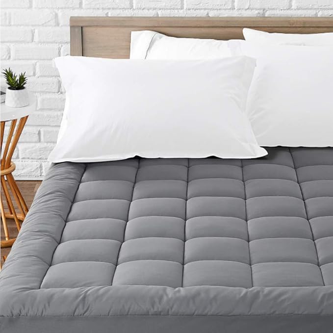 LEISURE TOWN Cotton Mattress Pad Queen Size Fitted Quilted Mattress Cover by LEISURETOWN