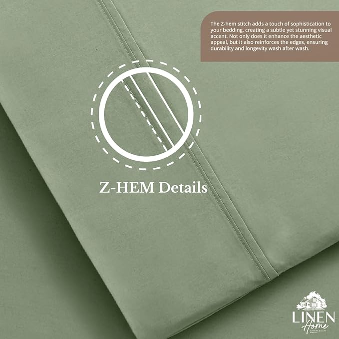 Linen Home 100% Cotton Percale 1 Flat Sheet, Queen Size - Image 6