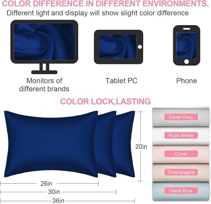 Silk Pillow Cases 2 Pack Standard Size - Image 7