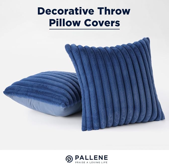 Pallene Faux Fur Plush Throw Pillow Covers 24x24 Set of 2, Luxury Soft Fluffy - Image 7