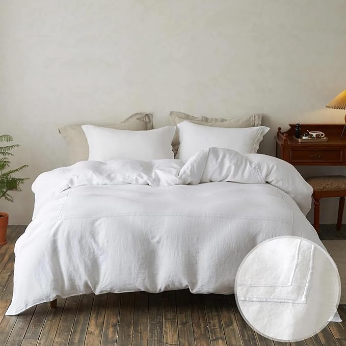 Simple&Opulence 100% Washed Linen Duvet Cover Set 78"x86" by SimpleOpulence
