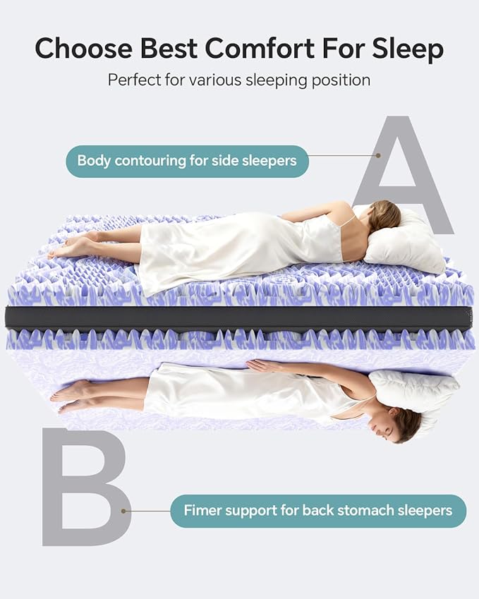 ChiXpace Dual Layer 4 Inch Memory Foam Mattress Topper Twin - Image 4