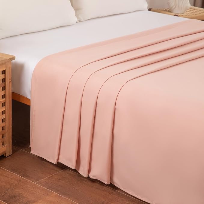 Twin Flat Sheet Only，66x96Inch Lotus Pink - Image 3