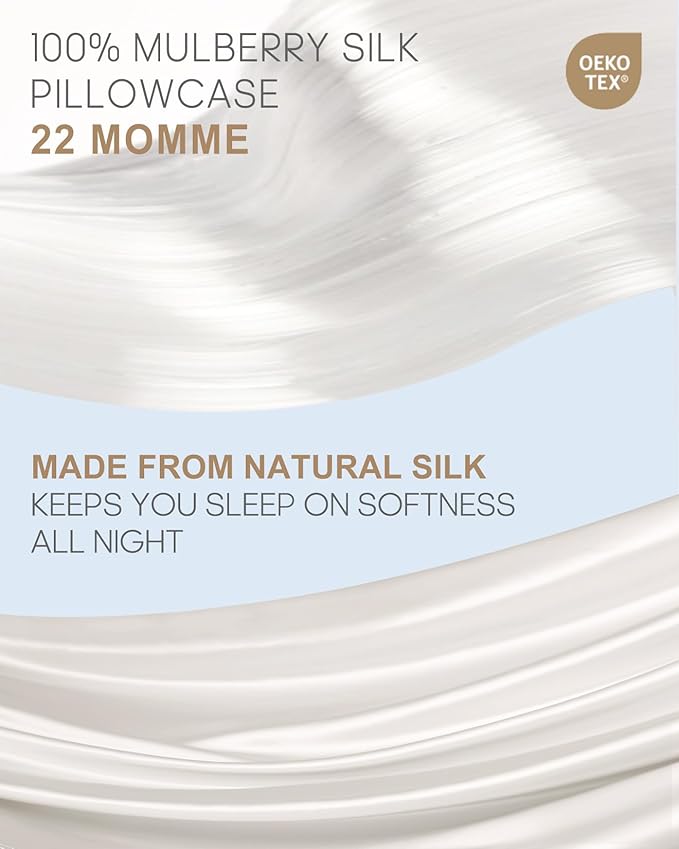 THXSILK Set of 2 100% Pure Mulberry Silk Pillowcases - Image 2