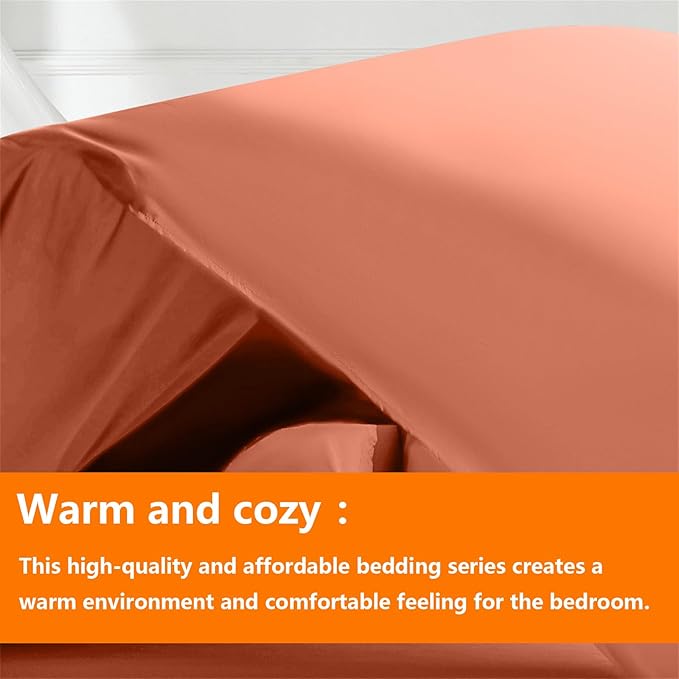 TAIMIT Burnt Orange Queen Size Comforter Set - Image 2