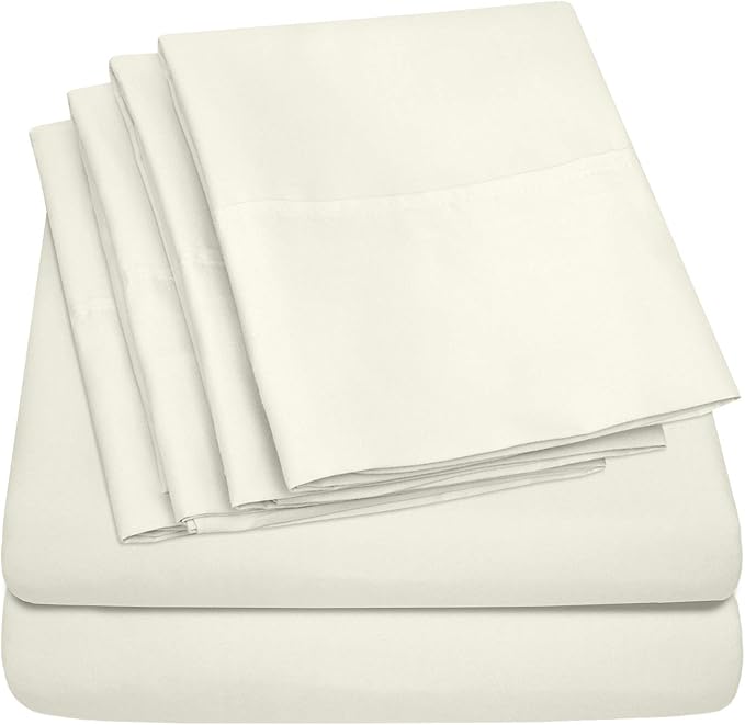 Queen Sheets Ivory by SweetHomeCollection