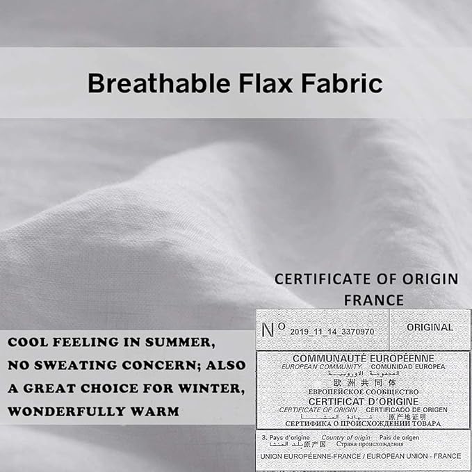 Simple&Opulence 100% French Flax Linen Duvet Cover Set - Image 4