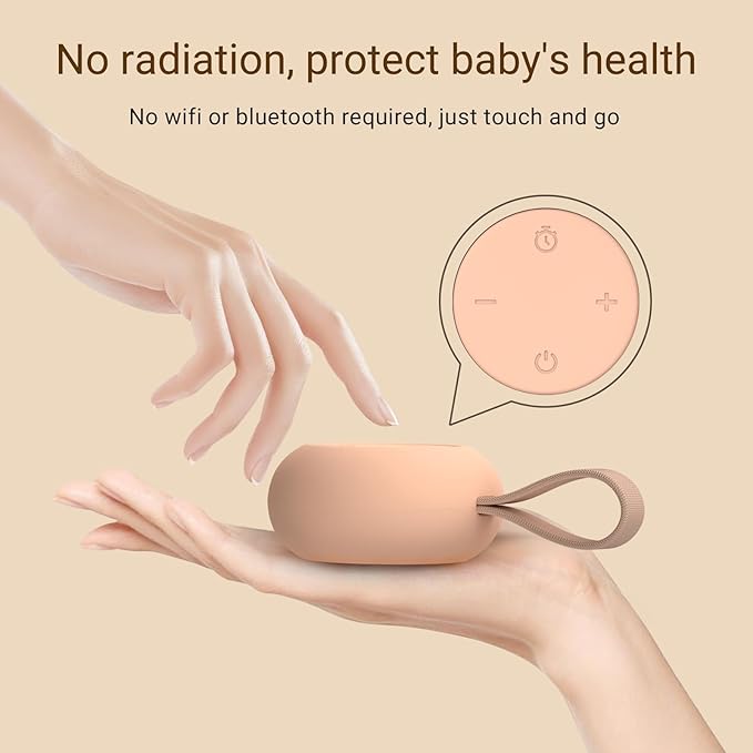 Portable Baby Sound Machine 15 Hours Battery Life, Clips on Baby Stroller.Peach - Image 5