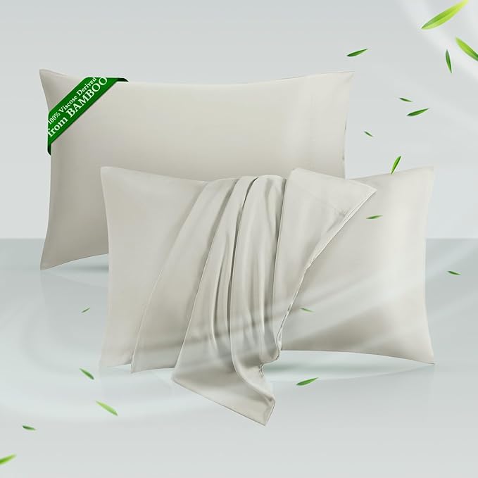 Cooling Pillowcases King Size Set of 2, Viscose Derived from Bamboo by HOTSLEEPERSHEETS