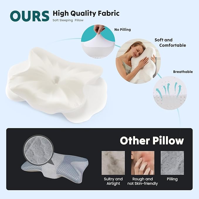 DUMOS Cervical Pillow for Neck and Shoulder, Contour Memory Foam Pillow - Image 2