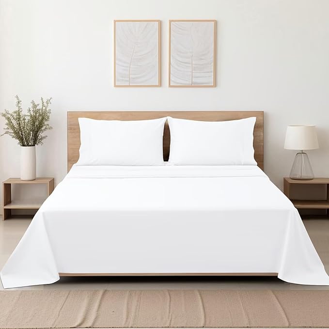 2-Pack Cotton Cal King Flat Sheet Only, 600 Thread Count 100% Egyptian Cotton - Image 8