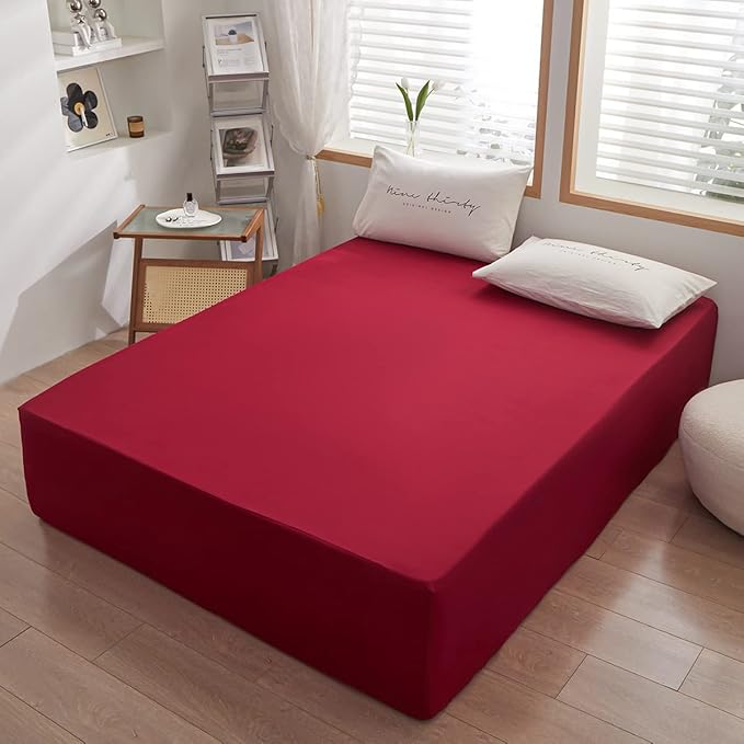 Bedding Twin Size Fitted Sheet Only-Twin Size Deep Pocket Bottom Fitted Sheet - Image 9