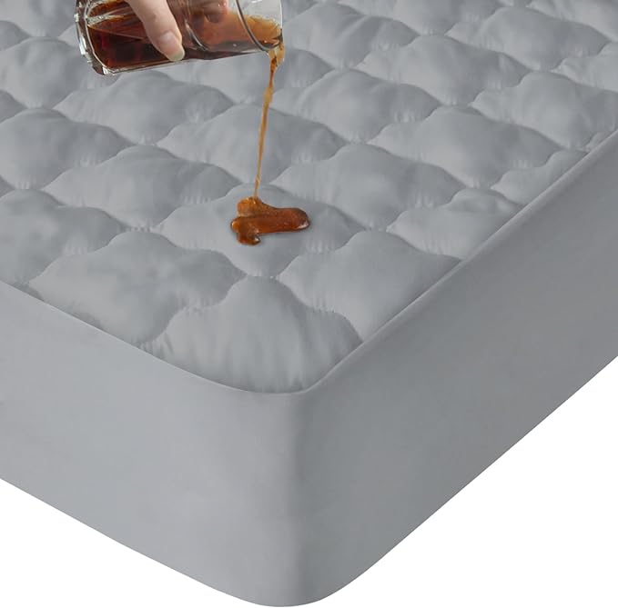 King Mattress Protector Pad Waterproof Quilted, Breathable & Cooling King Size by SpringspiritBedding