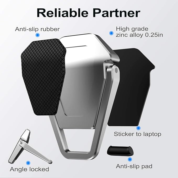 Laptop Stand for Desk, Portable Anti-Slip Keyboard Riser, Zinc Alloy Keyboard Stands, Computer Stand Compatible with MacBook Air/Pro, 10-15.6 Inches Laptops and Keyboards (Black)-DeskoryOffice