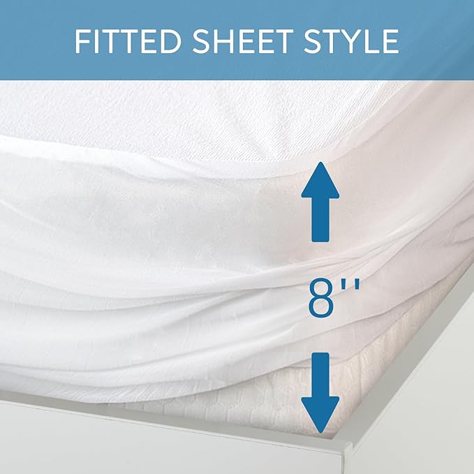 Queen Sofa Bed Terry Mattress Protector Pad Cover 100% Waterproof and - Image 5