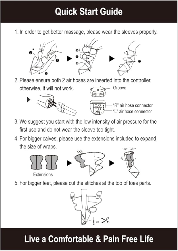 FIT KING Leg Massager for Circulation and Pain Relief, Air Compression Leg and - Image 9