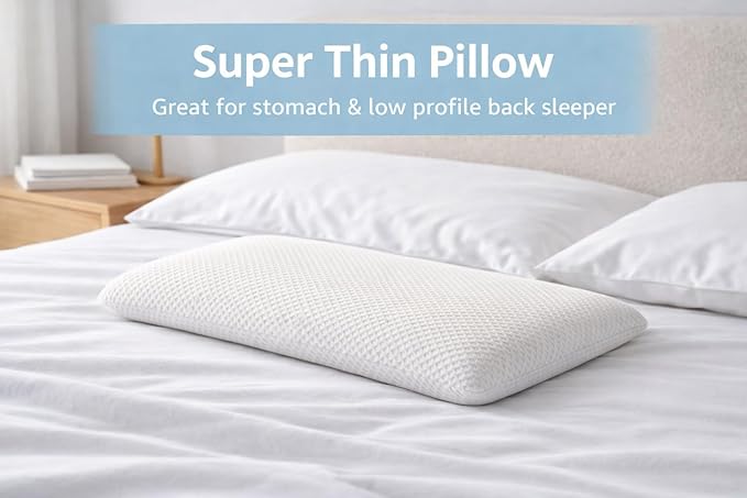 DLIGHT BD Slim 2.7" Stomach Sleeping Memory Foam Pillow-Thin, Soft Yet - Image 7