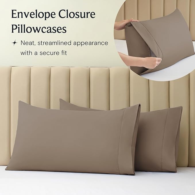 LuxClub 4 PC Full Sheet Set, Breathable Luxury Bed Sheets, Deep Pockets 18" - Image 3