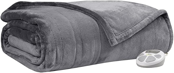 Serta Luxuriously Soft Plush Electric Blanket Fast Heating Cozy Cover, Safety - Image 6