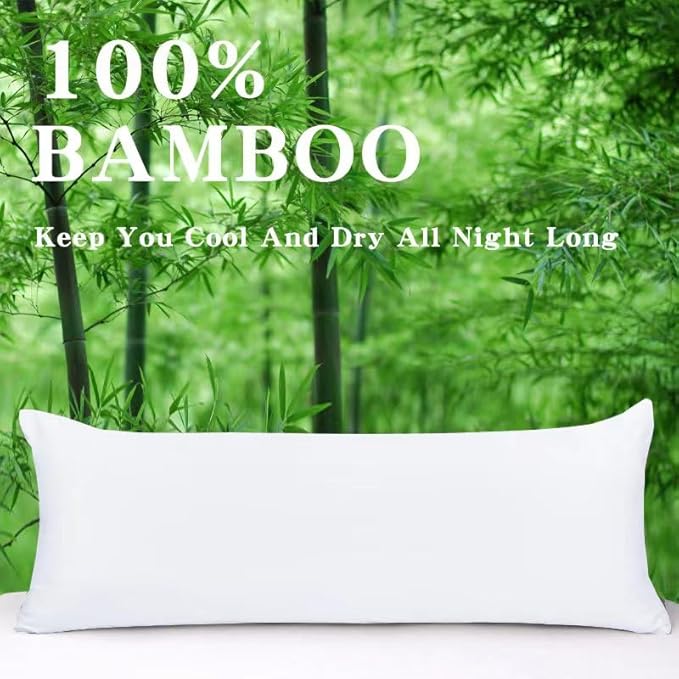 evoLive 100% Rayon Derived from Bamboo Cooling Breathable Body Pillow - Image 2