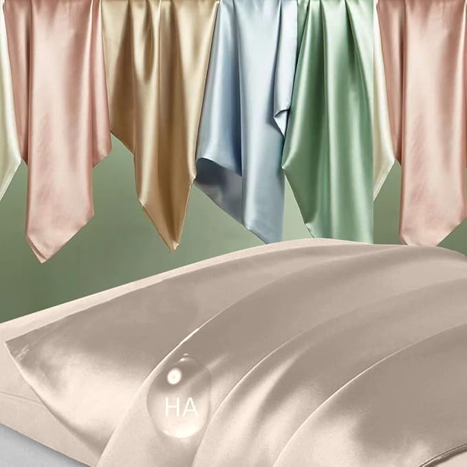 Silk Pillowcase 2 Pack, Mulberry Silk Pillow Cases Queen Size Set of 2 - Image 2