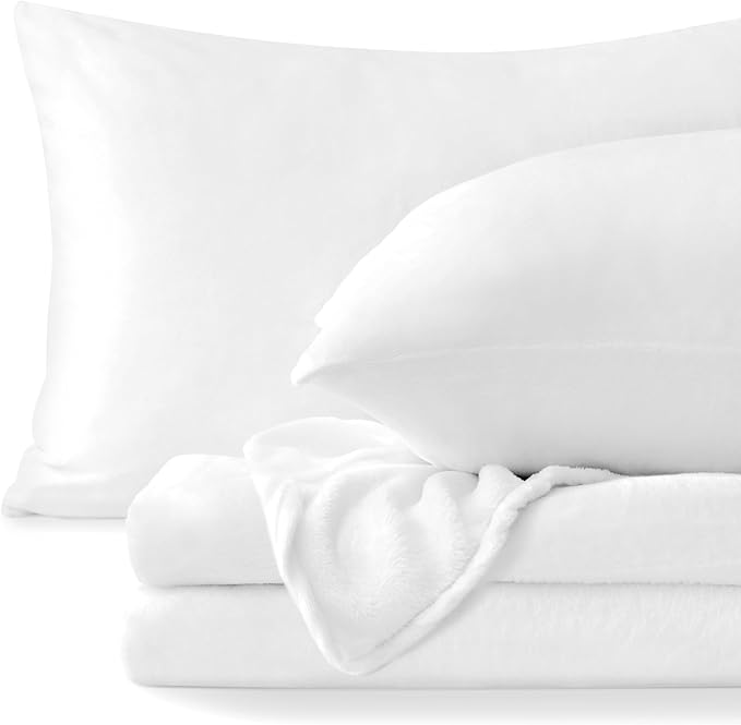 BEDELITE Flannel Sheets Twin Size Bright White by BEDELITE