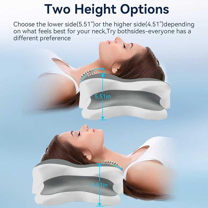 Cervical Pillow for Side Sleepers,Memory Foam Pillows for Neck and Shoulder Pain,Deep Sleep Pillows for Back Pain Sleeper, Dreamers Relief,Slumber,Stomach,Snoring Pillow (Grey, 25"Lx15"Wx5.8"H)