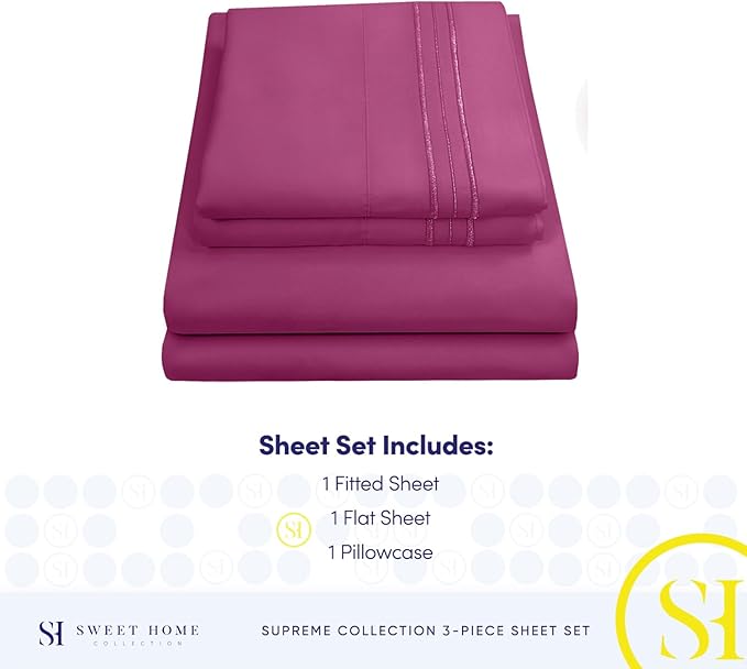 Twin Sheets - Breathable Luxury Sheets - 1800 Supreme Collection Extra Soft - Image 4