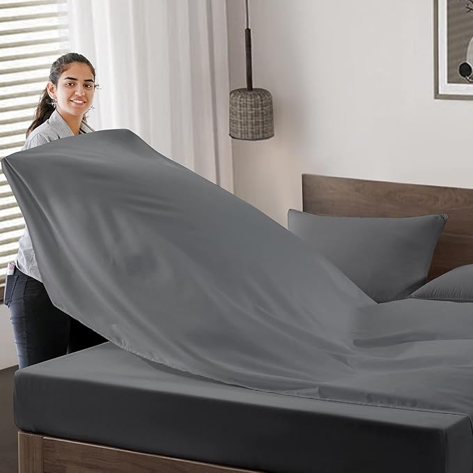 Maple&Stone Twin Flat Sheet 6 Pack, Premium Soft & Breathable, Brushed - Image 3